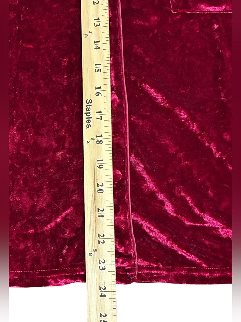 Lord & Taylor Large Pajama Set Velvet Crushed Velveteen Red Sleep Lounge Velour - Picture 13 of 14